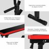 Adjustable Folding Fitness Barbell Rack and Weight Bench for Home Gym;  Strength Training