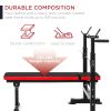 Adjustable Folding Fitness Barbell Rack and Weight Bench for Home Gym;  Strength Training