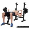 Adjustable Folding Fitness Barbell Rack and Weight Bench for Home Gym;  Strength Training