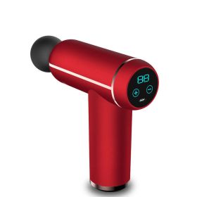 LCD Home Portable Electric Fitness Massager (Color: Red, style: Liquid crystal)