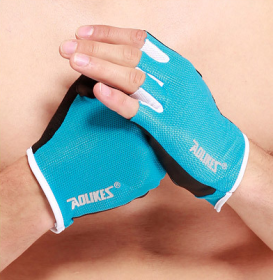 Workout Power Gloves (Color: Blue, size: S)