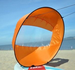 Folding Kayak Sail Wind Paddle Sailing Popup Paddle Board Durable Canoe Sail Rowing Downwind Boat (Color: Orange, style: 1)