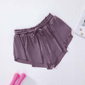 Drawstring running gym pants (Color: Purple, size: S)