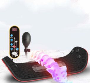 Pass Lumbar Massager Pulse Lumbar Spine Instrument To Relax The Waist (Color: Black, style: Flagship)