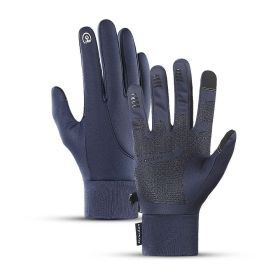 Men's Sports Touch Screen Windproof Warm Gloves (Color: A Blue, size: XL)