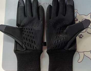 Men's Sports Touch Screen Windproof Warm Gloves (Color: B Black, size: One size)