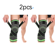 Sports Knee Pads Fitness Running Cycling Knee Support Braces Elastic Nylon Sport Compression Knee Pad Sleeve - 2PC (Color: Green, size: XXXL)