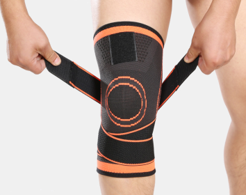 Sports Knee Pads Fitness Running Cycling Knee Support Braces Elastic Nylon Sport Compression Knee Pad Sleeve - 2PC (Color: Orange, size: XL)