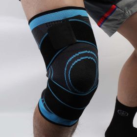 Sports Knee Pads Fitness Running Cycling Knee Support Braces Elastic Nylon Sport Compression Knee Pad Sleeve - 1PC (Color: Lake blue, size: XL)