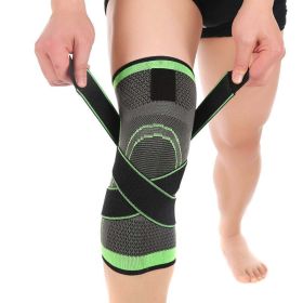 Sports Knee Pads Fitness Running Cycling Knee Support Braces Elastic Nylon Sport Compression Knee Pad Sleeve - 1PC (Color: Green, size: XXXL)