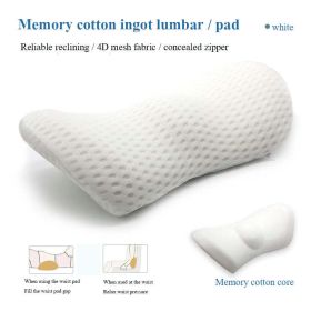 Lumbar Support Pillow For Side Sleepers Pregnancy Relieve Hip Coccyx Sciatica Pain Machine Chair Back Cushion Waist Car Seat (Color: Grid white)