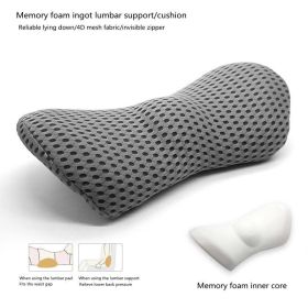 Lumbar Support Pillow For Side Sleepers Pregnancy Relieve Hip Coccyx Sciatica Pain Machine Chair Back Cushion Waist Car Seat (Color: Dark grey grid)