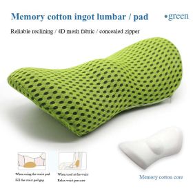 Lumbar Support Pillow For Side Sleepers Pregnancy Relieve Hip Coccyx Sciatica Pain Machine Chair Back Cushion Waist Car Seat (Color: Grid green)