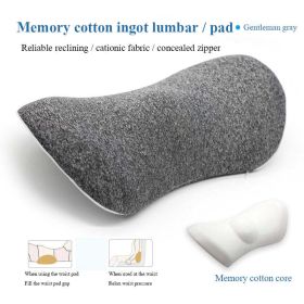 Lumbar Support Pillow For Side Sleepers Pregnancy Relieve Hip Coccyx Sciatica Pain Machine Chair Back Cushion Waist Car Seat (Color: Grey)