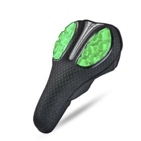 Bicycle Gel Saddle Cover (Color: Green, style: Grid)