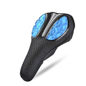 Bicycle Gel Saddle Cover (Color: Blue, style: Grid)