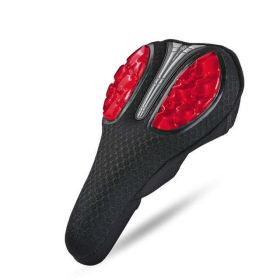 Bicycle Gel Saddle Cover (Color: Red, style: Grid)