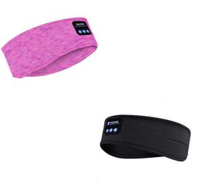 Sleep Headset Bluetooth Headscarf Headband Wireless (Color: Rose red and black)