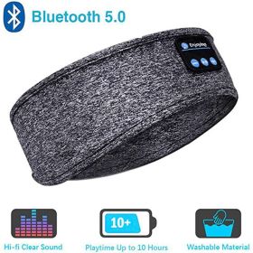 Sleep Headset Bluetooth Headscarf Headband Wireless (Color: Grey 2pcs)