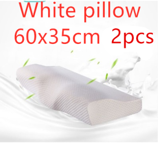 Memory Foam Slow Rebound Space Cervical Spine Sleeping Pillow (Color: White pillow 60x35cm2pcs)