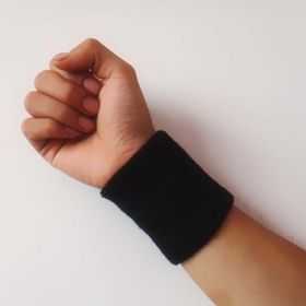 Fitness sweat-absorbent wristband (Color: Black, size: 8x8cm)