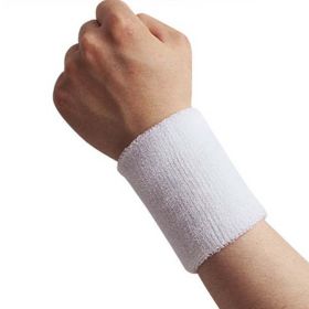 Fitness sweat-absorbent wristband (Color: White, size: 8x8cm)