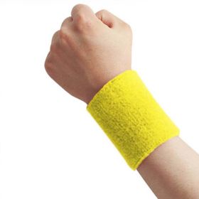 Fitness sweat-absorbent wristband (Color: Yellow, size: 8x8cm)