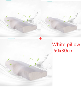 Memory Foam Slow Rebound Space Cervical Spine Sleeping Pillow (Color: White 3 pcs)