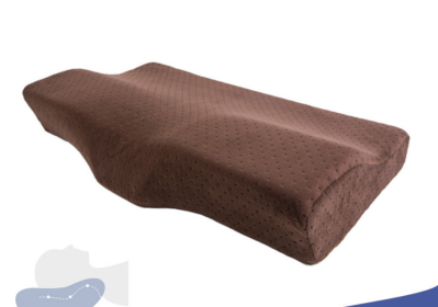 Memory Foam Slow Rebound Space Cervical Spine Sleeping Pillow (Color: Brown pillow+white cover)