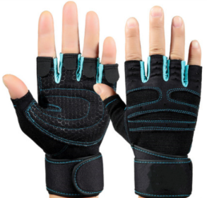 Half finger gym gloves (format: L, Color: Blue)