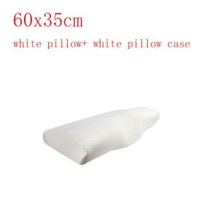 Memory Foam Slow Rebound Space Cervical Spine Sleeping Pillow (Color: 60x35cm White)