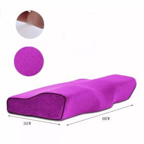 Memory Foam Slow Rebound Space Cervical Spine Sleeping Pillow (Color: Purple 60x35cm)