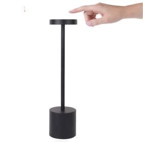 LED Aluminum Alloy Waterproof Rechargeable Desk Lamp Touch Dimming Metal Table Lamps For Bar Living Room Reading Camping Light (Light Color: Top Touch Black, Light Source Power: 1200 MA)