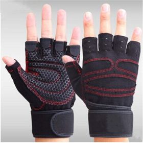 Sports fitness microfiber gloves (Color: Rose red, size: S)