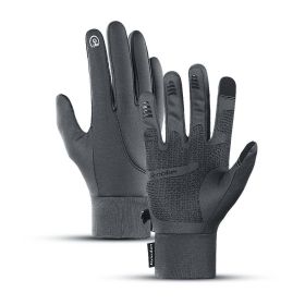 Men's Sports Touch Screen Windproof Warm Gloves (Color: A Grey, size: XL)