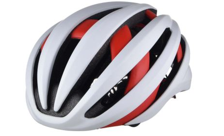 Smart Bluetooth helmet riding helmet (Color: Red and white, size: One size)