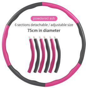 Home Workout Sports Hoop Circle Slimming Massage Hoop Fitness Excercise Gymnastic Yoga Hoop Accessories Bodybuilding Equipment (Color: Pink grey 7 knots)