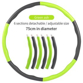 Home Workout Sports Hoop Circle Slimming Massage Hoop Fitness Excercise Gymnastic Yoga Hoop Accessories Bodybuilding Equipment (Color: Green gray 6 knots)