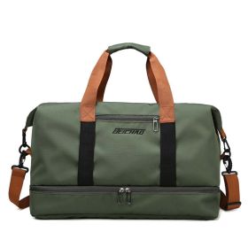 Lightweight Dry And Wet Separation Sports Gym Bag (Color: Army Green)