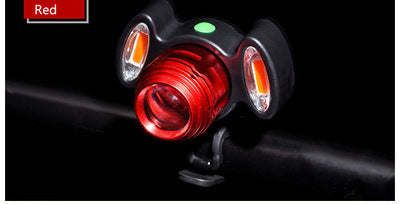 4 Modes Bike Front Lamp USB Rechargeable Bike MTB Strong Light Waterproof Headlight Night Cycling Safty Warning Light (Color: Red)